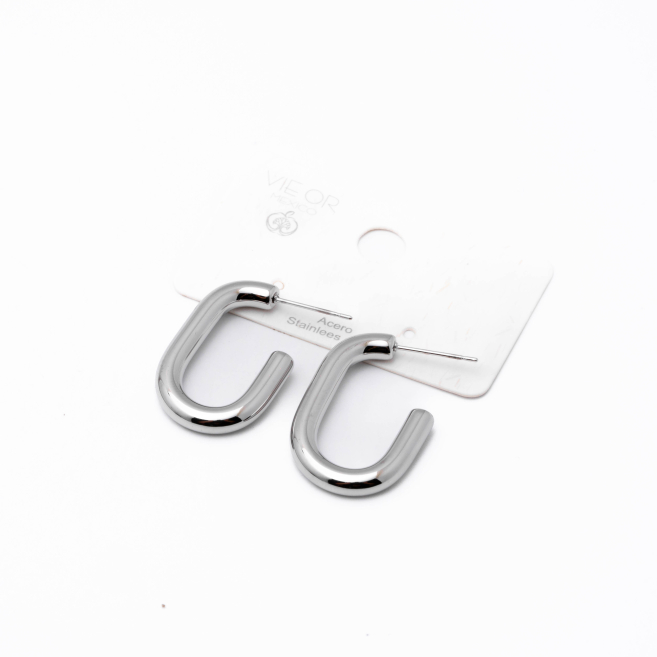 Aretes Y01003 Plateado Acero Inoxidable G52