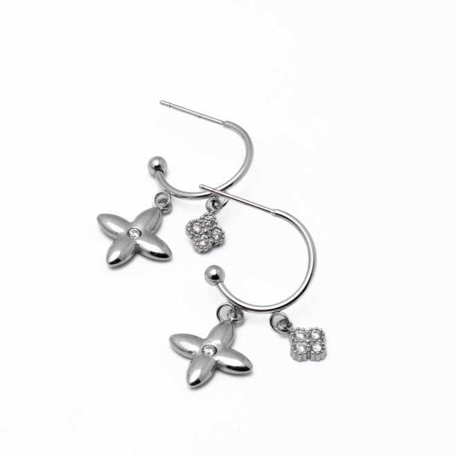 Aretes Y00867 Plateado Acero Inoxidable G23