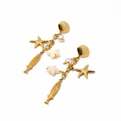 Aretes Y00983 Beig Acero Inoxidable G49