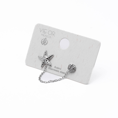 Aretes Y00852 Plateado Acero Inoxidable F38