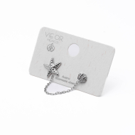 Aretes Y00852 Plateado Acero Inoxidable F38