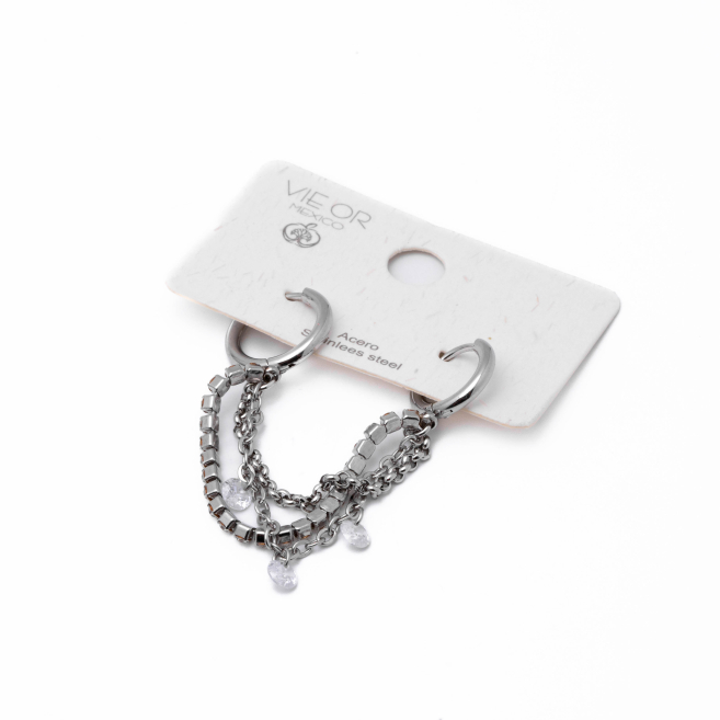 Aretes Y00877 Plateado Acero Inoxidable G23