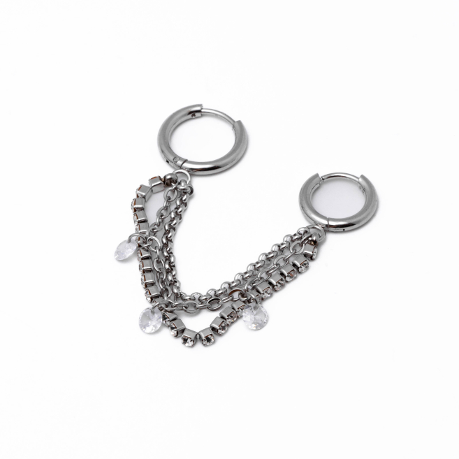 Aretes Y00877 Plateado Acero Inoxidable G23