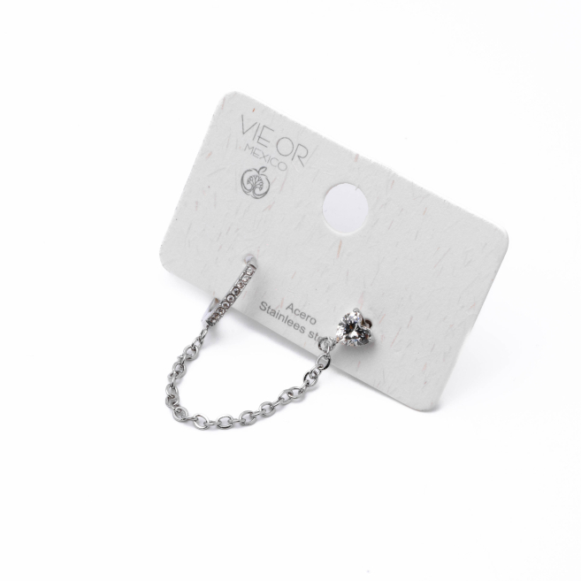 Aretes Y01005 Plateado Acero Inoxidable F38