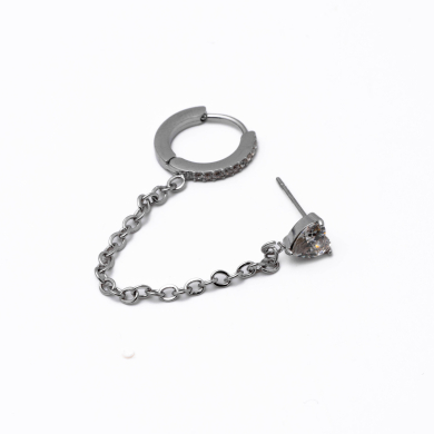 Aretes Y01005 Plateado Acero Inoxidable F38