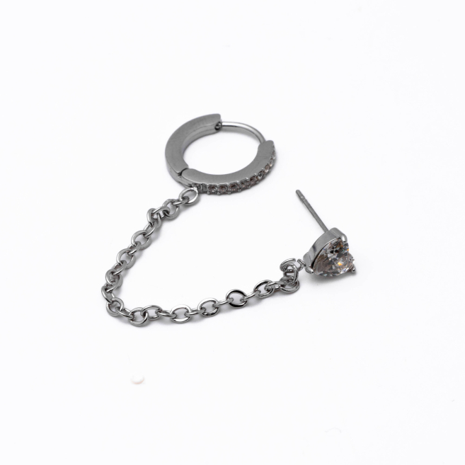 Aretes Y01005 Plateado Acero Inoxidable F38