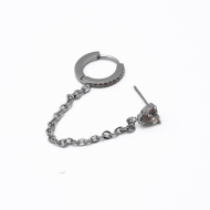 Aretes Y01005 Plateado Acero Inoxidable F38
