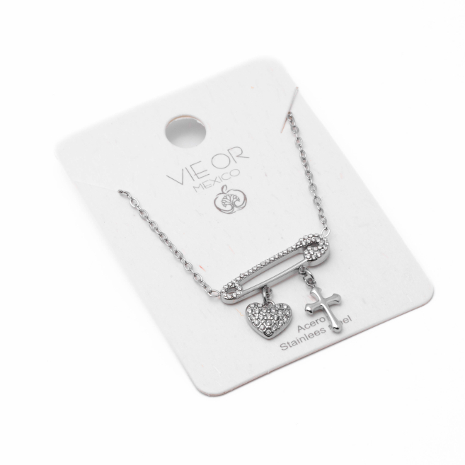 Collar Y00973 Plateado Acero Inoxidable 2D31