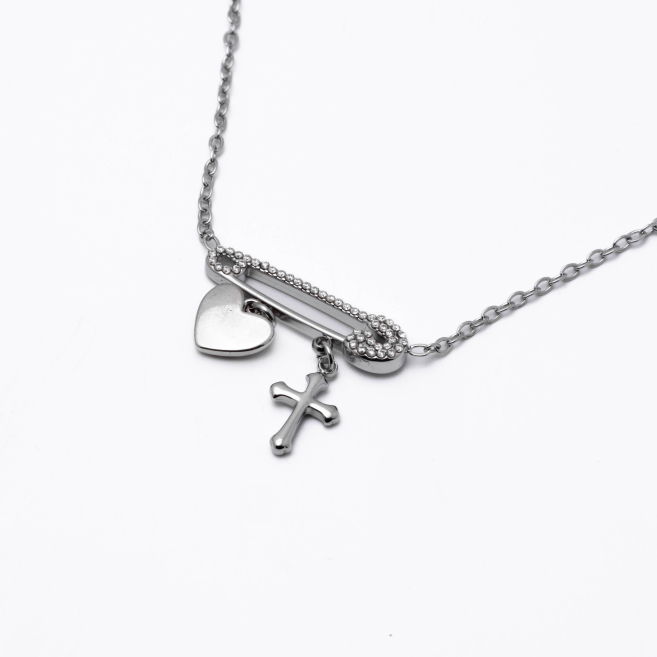 Collar Y00973 Plateado Acero Inoxidable 2D31