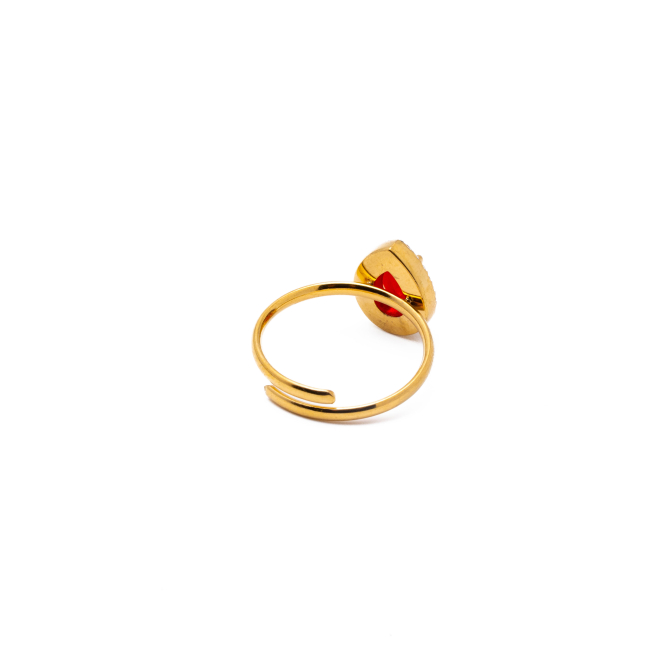 ANILLO ZO10807R ROJO DORADO Acero Inoxidable A310