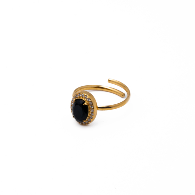 ANILLO ZO10810R NEGRO DORADO Acero Inoxidable A310