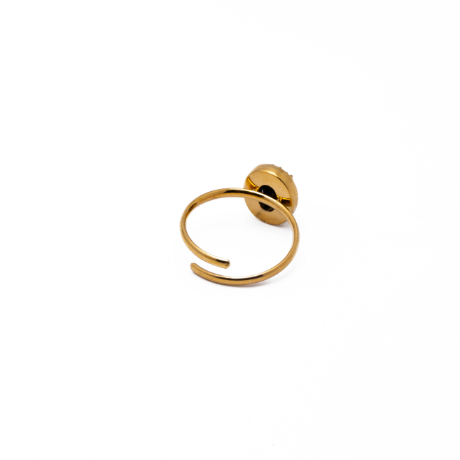 ANILLO ZO10810R NEGRO DORADO Acero Inoxidable A310