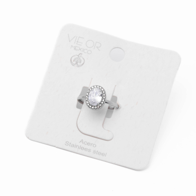 ANILLO ZO10810R BLANCO PLATEADO Acero Inoxidable A310