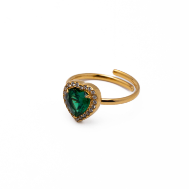 ANILLO ZO15798R VERDE DORADO Acero Inoxidable A310