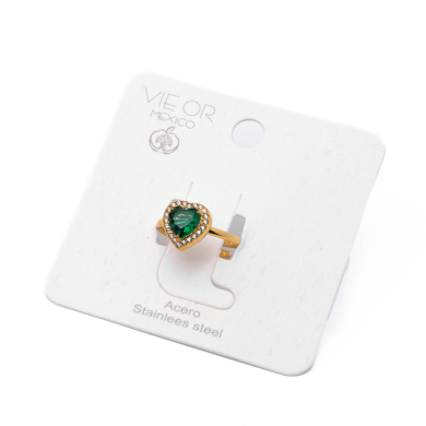 ANILLO ZO15798R VERDE DORADO Acero Inoxidable A310