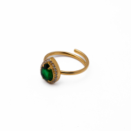 ANILLO ZO10807R VERDE DORADO Acero Inoxidable A310