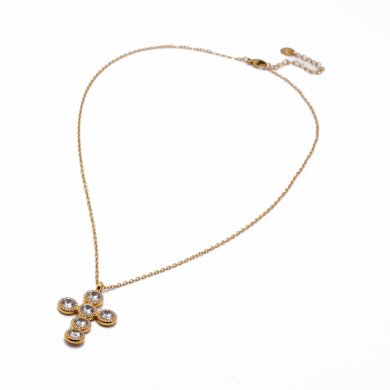 COLLAR ZO15373N BLANCO DORADO Acero Inoxidable 2D11