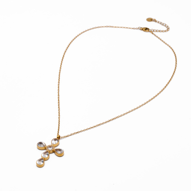 COLLAR ZO15375N BLANCO DORADO Acero Inoxidable 2D11