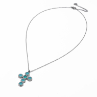 COLLAR ZO15373N AZUL PLATEADO Acero Inoxidable 2D11