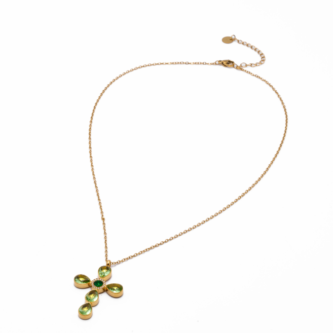 COLLAR ZO15375N VERDE DORADO Acero Inoxidable 2D11