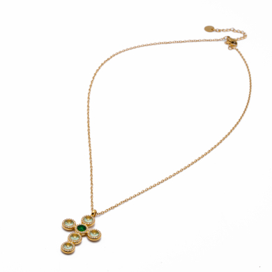 COLLAR ZO15373N VERDE DORADO Acero Inoxidable 2D11