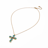 COLLAR ZO15375N AZUL DORADO Acero Inoxidable 2D11