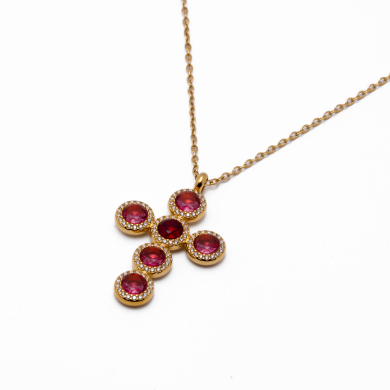 COLLAR ZO15373N ROJO DORADO Acero Inoxidable 2D11