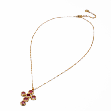 COLLAR ZO15373N ROJO DORADO Acero Inoxidable 2D11