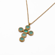 COLLAR ZO15373 VERDE DORADO Acero Inoxidable 2D11