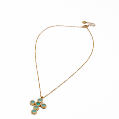COLLAR ZO15373 VERDE DORADO Acero Inoxidable 2D11