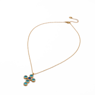 COLLAR ZO15373N AZUL DORADO Acero Inoxidable 2D11