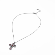 COLLAR ZO15373N ROJO PLATEADO Acero Inoxidable 2D11