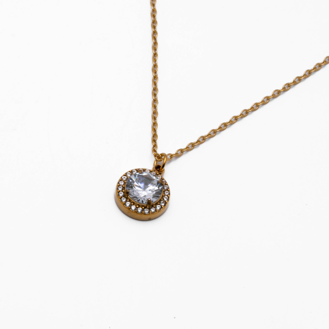 COLLAR ZO15796N BLANCO DORADO Acero Inoxidable E110