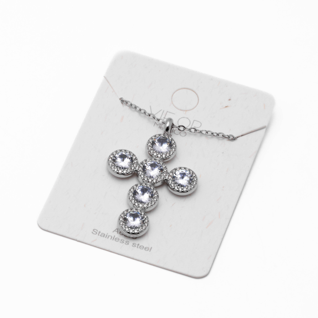 COLLAR ZO15373N BLANCO PLATEADO Acero Inoxidable 2D11