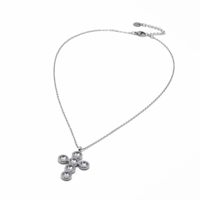 COLLAR ZO15373N BLANCO PLATEADO Acero Inoxidable 2D11