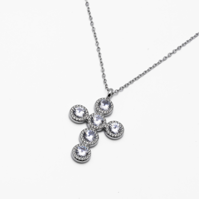 COLLAR ZO15373N BLANCO PLATEADO Acero Inoxidable 2D11