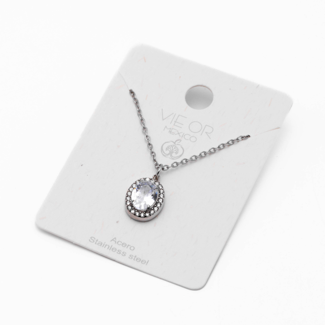 COLLAR ZO15792N BLANCO PLATEADO Acero Inoxidable E110