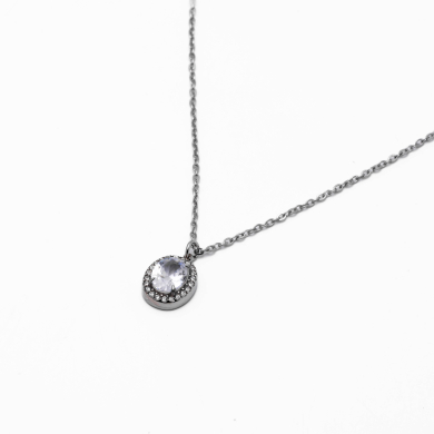 COLLAR ZO15792N BLANCO PLATEADO Acero Inoxidable E110