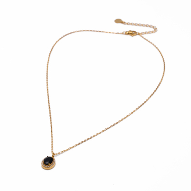 COLLAR ZO15792N NEGRO DORADO Acero Inoxidable E110