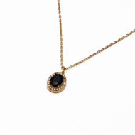 COLLAR ZO15792N NEGRO DORADO Acero Inoxidable E110