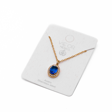 COLLAR ZO15792N AZUL DORADO Acero Inoxidable E110