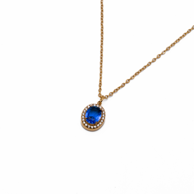 COLLAR ZO15792N AZUL DORADO Acero Inoxidable E110
