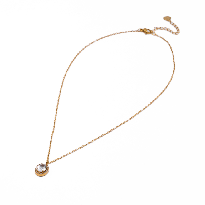 COLLAR ZO15792N BLANCO DORADO Acero Inoxidable E110