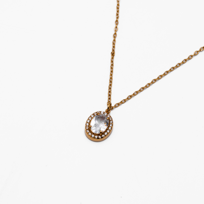 COLLAR ZO15792N BLANCO DORADO Acero Inoxidable E110
