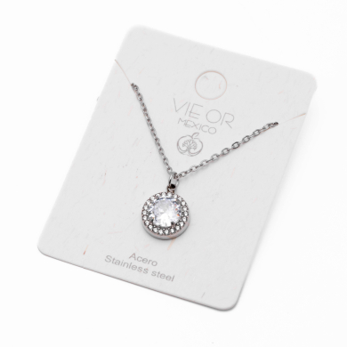 COLLAR ZO15796N BLANCO PLATEADO Acero Inoxidable E110