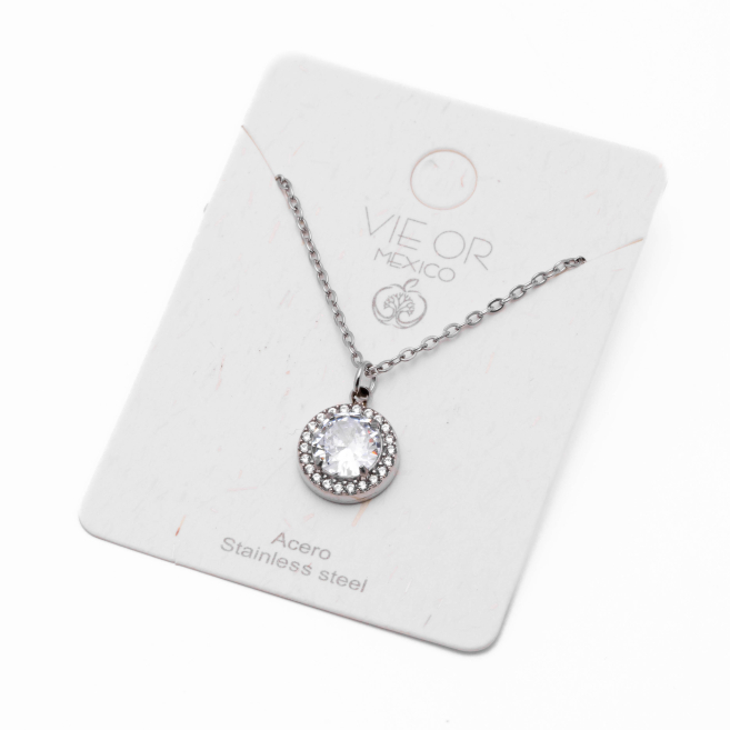 COLLAR ZO15796N BLANCO PLATEADO Acero Inoxidable E110