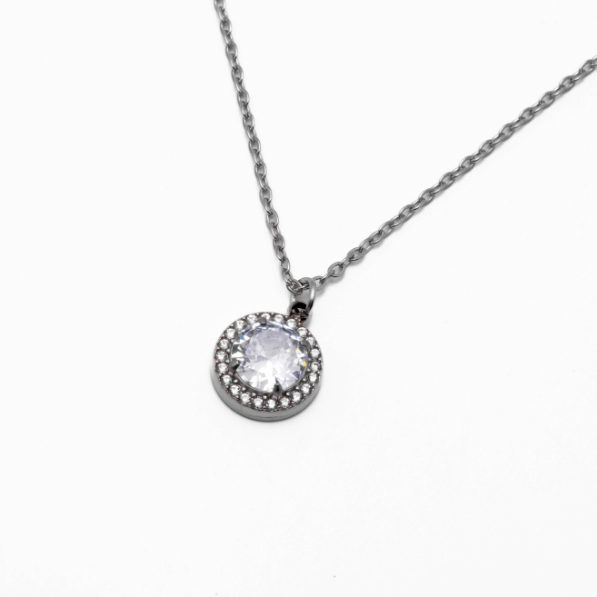 COLLAR ZO15796N BLANCO PLATEADO Acero Inoxidable E110