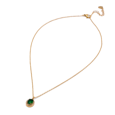 COLLAR ZO15792N VERDE DORADO Acero Inoxidable E110