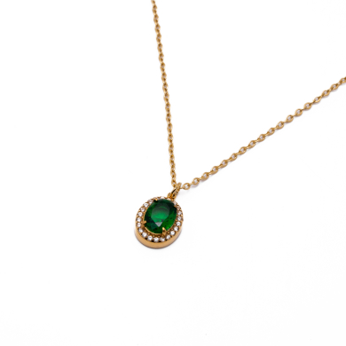 COLLAR ZO15792N VERDE DORADO Acero Inoxidable E110
