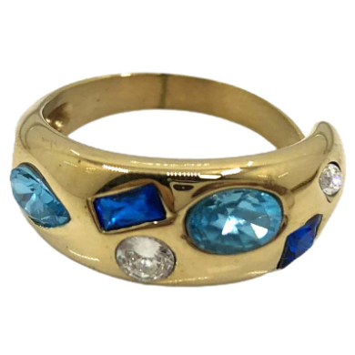 ANILLO ZO13992R BLANCO DORADO A42
